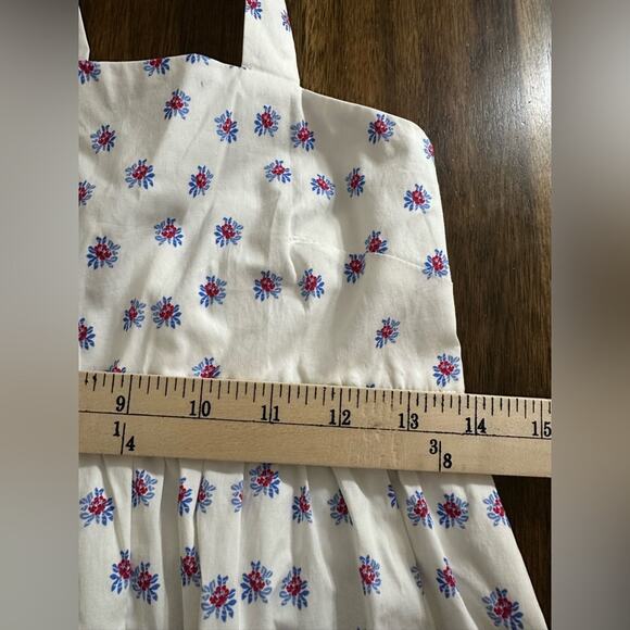 Tuckernuck Floral Midi Dress w/ Pockets, Size S, White Blue Red - Picture 9 of 9